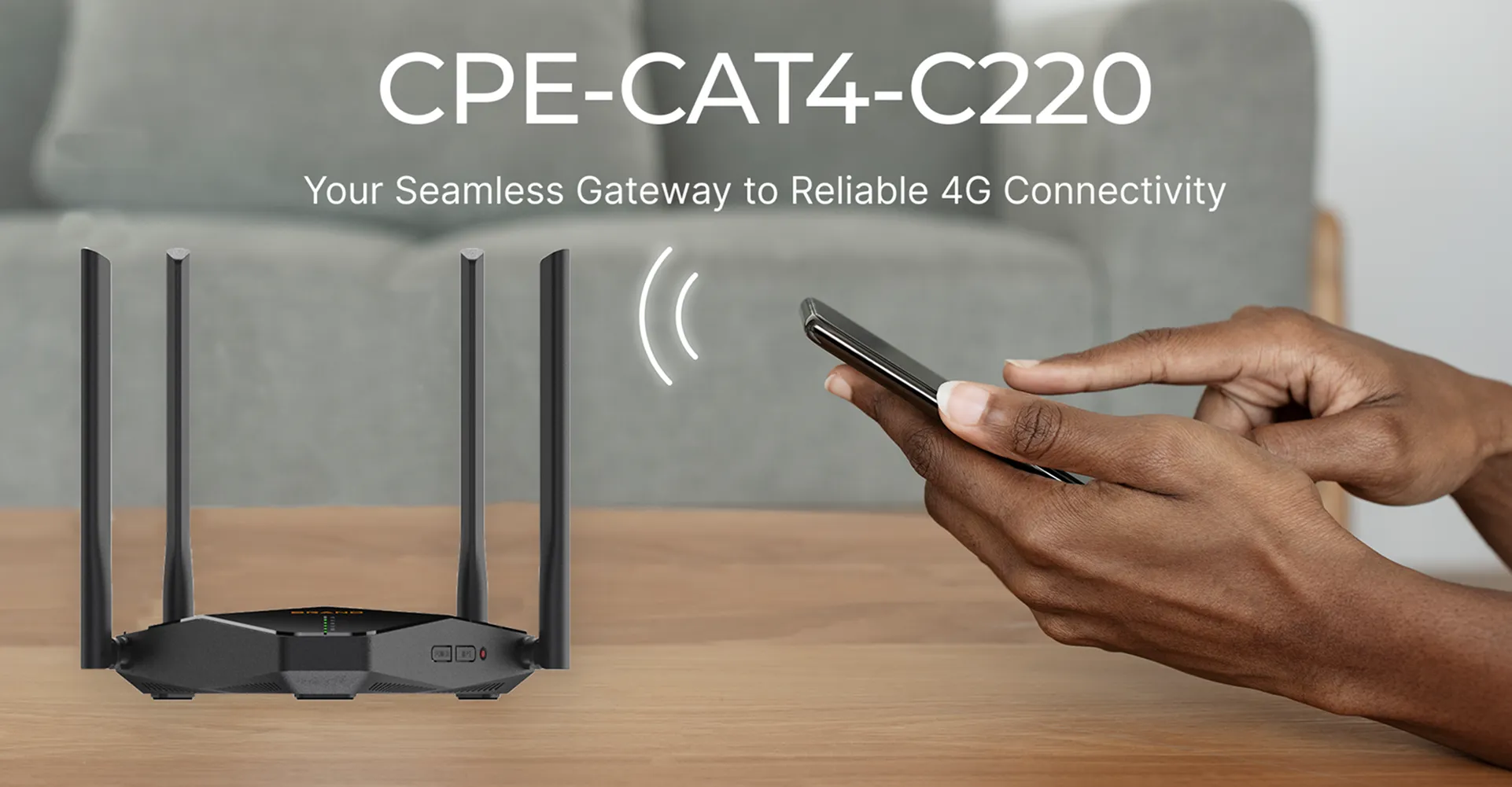 Wewins C220 LTE CAT4 Indoor Router Promotional Poster
