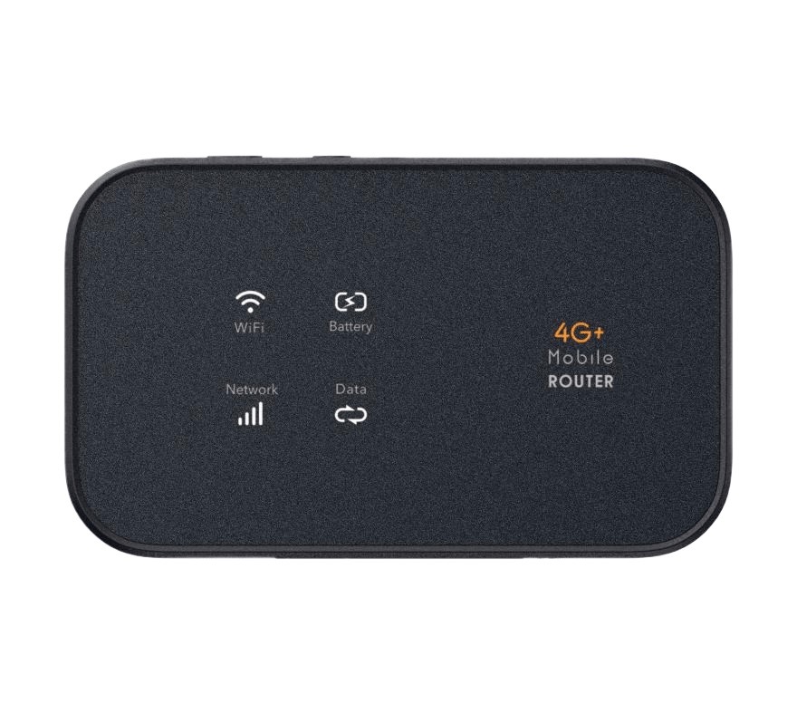 Front view of Wewins M54 LTE Cat6 MiFi router with touchscreen display