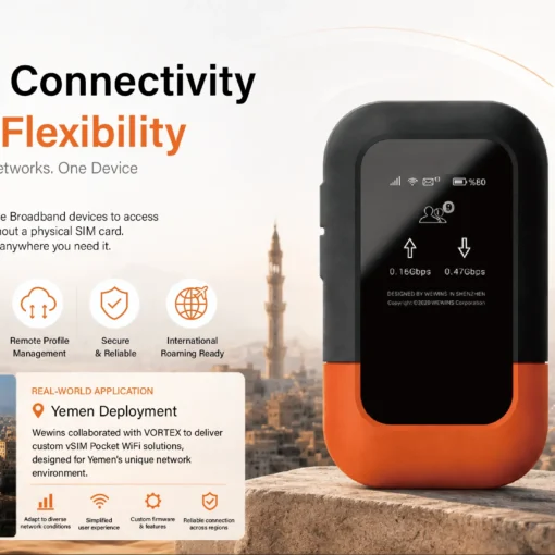 vSIM technology for Mobile Broadband with a Pocket WiFi device and Yemen deployment application