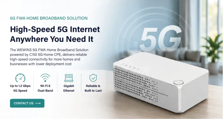 WEWINS 5G FWA Home Broadband Solution powered by C150 5G Home CPE for scalable home broadband deployment